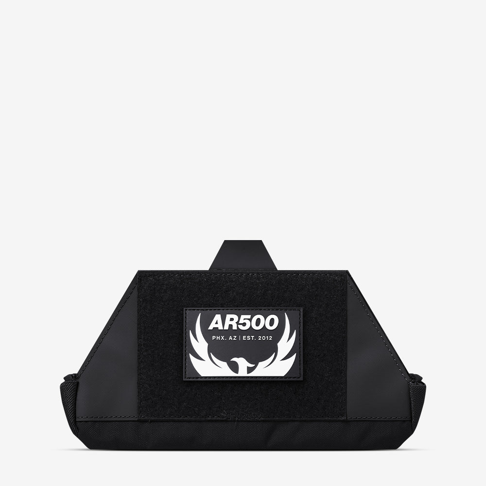 An AR500 Armor Admin Pouch with an AR500 Armor logo on it.