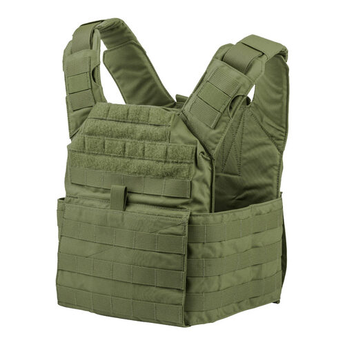 A Shellback Tactical Banshee Tactical Plate Carrier in olive green.
