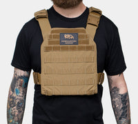 Thumbnail for A man with a beard and tattoos wearing a Predator Armor Minuteman Plate Carrier.