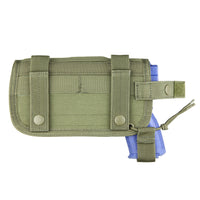 Thumbnail for Spartan Armor Systems Condor HT Holster with olive green tactical pouch, blue straps, and gray paracord zipper pulls displayed on a white background.