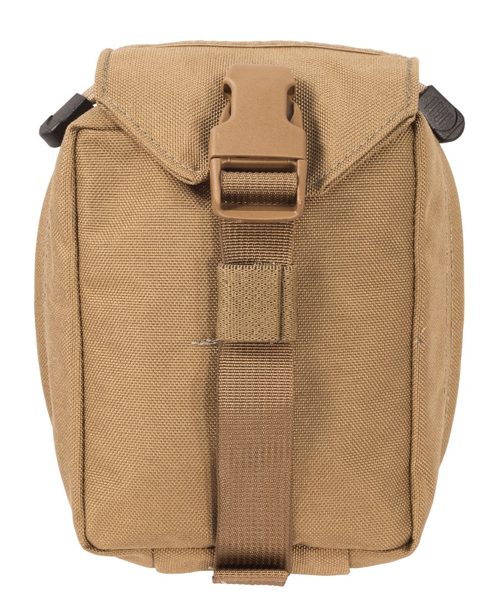 An Elite Survival Systems Quick-Detach MOLLE Medical Pouch with an adjustable strap.