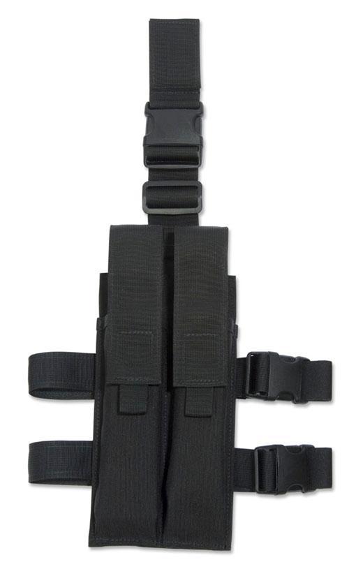 An Elite Survival Systems FN P90/PS90 Thigh Magazine Pouch with two holsters on it.