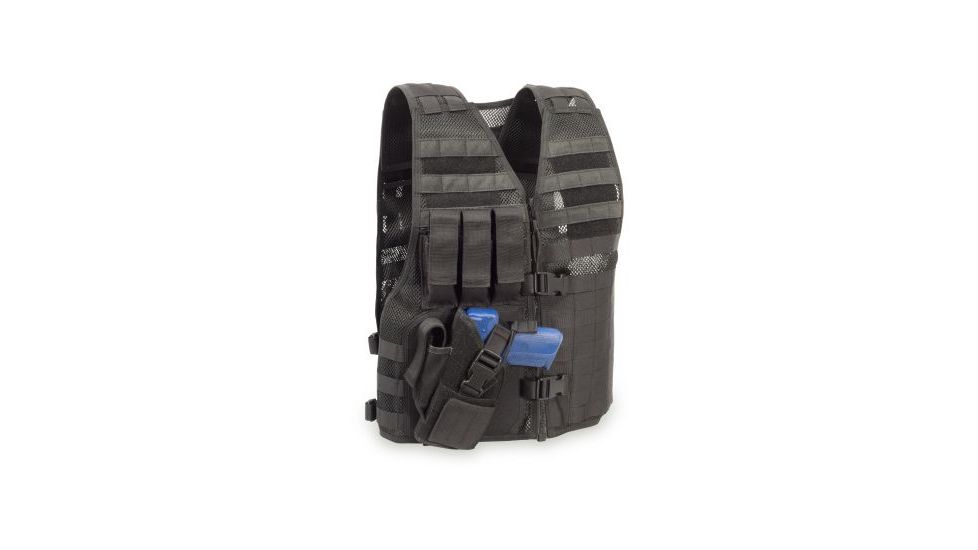 A black vest with two holsters on it. (Product Name: Defender 2.0 Active Shooter Kit, Brand Name: Elite Survival Systems)