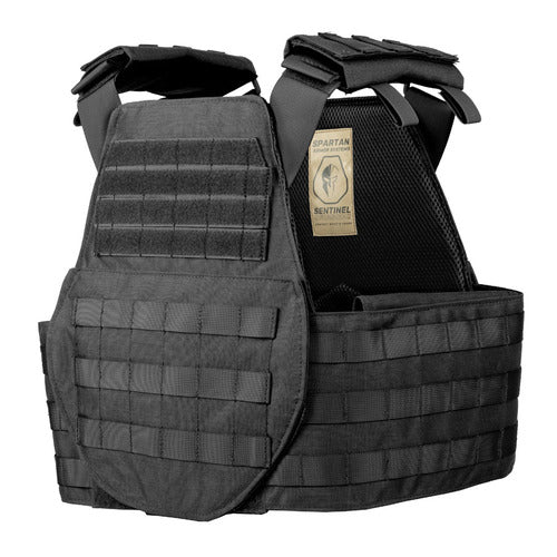 A Spartan AR550 Body Armor And Sentinel Swimmers Plate Carrier Package on a white background, made by Spartan Armor Systems.