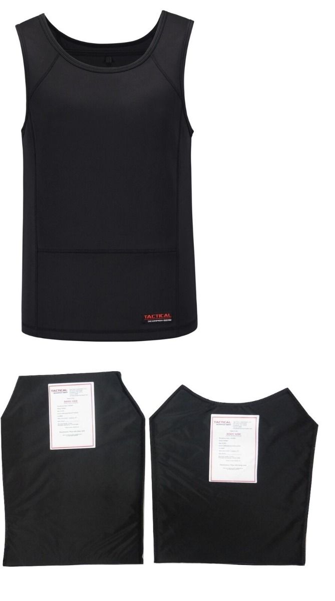 A black Tactical Scorpion Gear sleeveless vest with a white label on it.