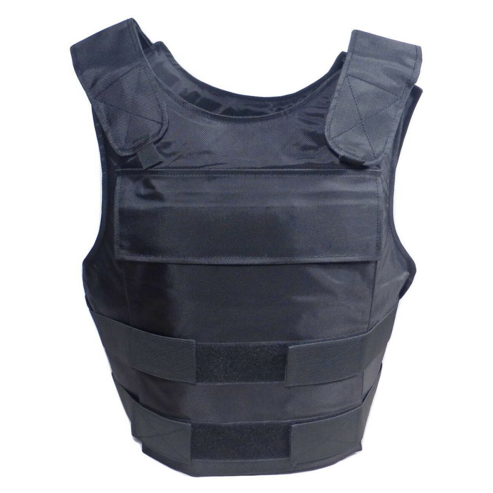 A black Tactical Scorpion Gear TSG-04 Level IIIA Concealable Armor Vest showcasing American Craftsmanship, designed for Level IIIA Compliance, photographed against a clean white background.