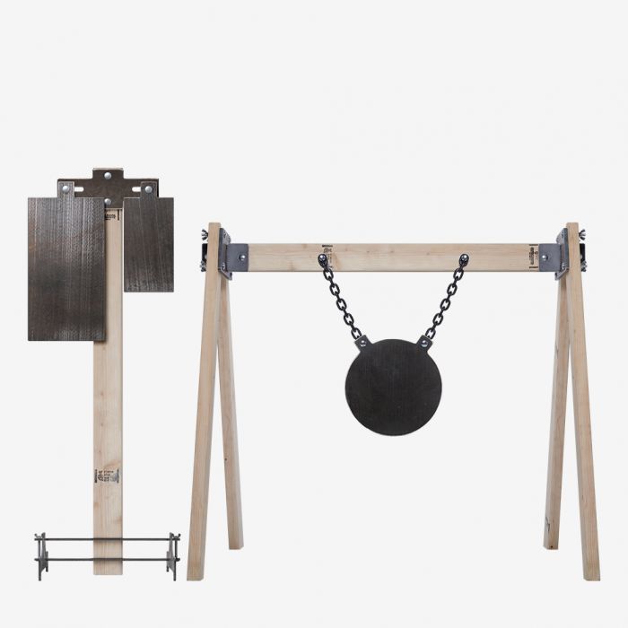 A AR500 Armor Target Stand Kit swing set with a ball attached to it.