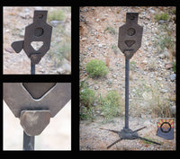 Thumbnail for A set of pictures of a Spartan Armor Systems Diy Triple Tap metal target stand.